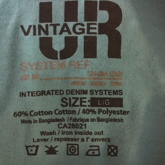 Denim Active Wear Turquoise T Shirt Men's Size Large - Picture 3 of 3